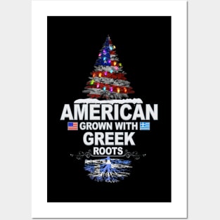 Christmas Tree  American Grown With Greek Roots - Gift for Greek From Greece Posters and Art